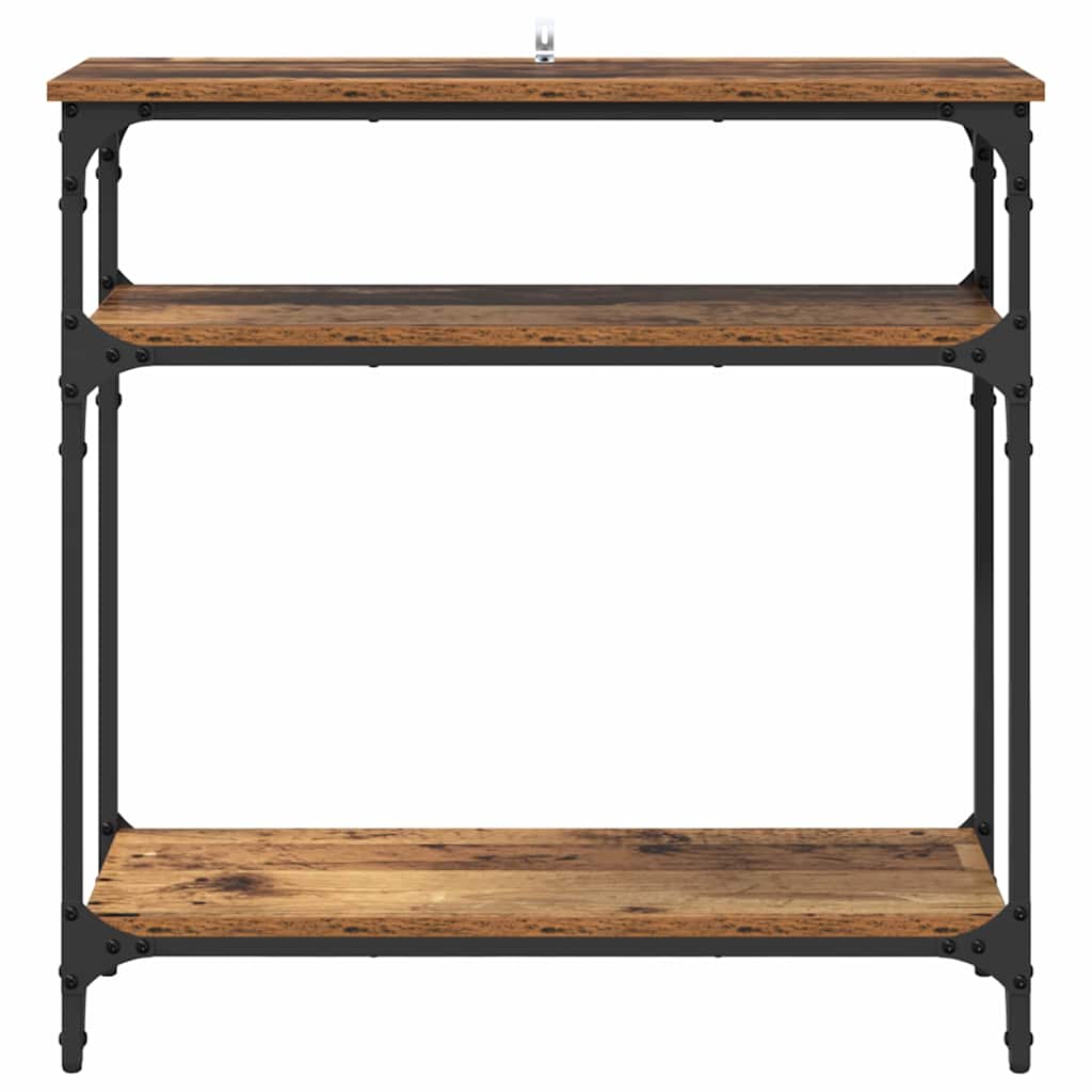 Konsolentisch mit Regal Altholz 75 x 29 x 75 cm Holzwerkstoff