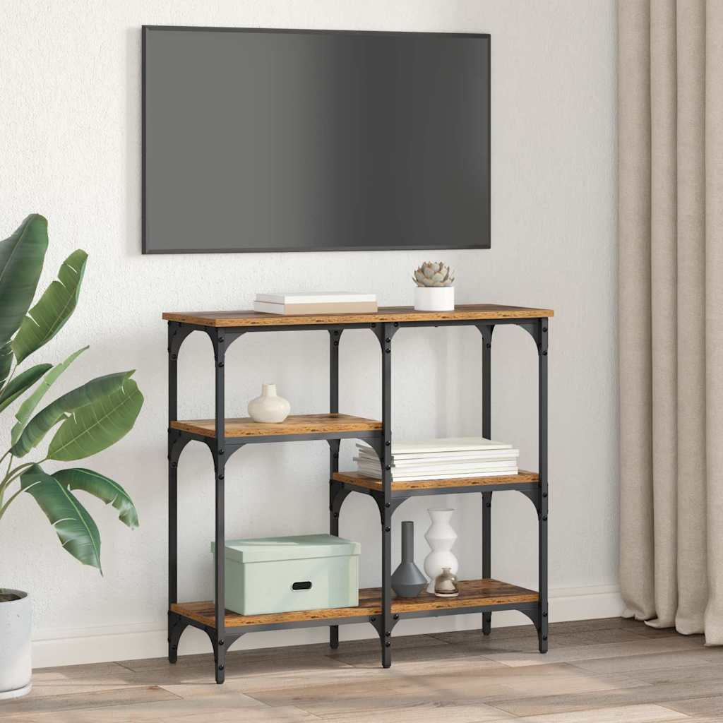 Konsolentisch mit Regal Altholz 80 x 29 x 75 cm Holzwerkstoff