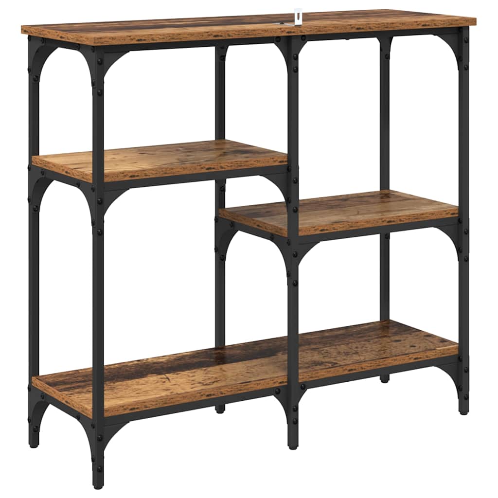 Konsolentisch mit Regal Altholz 80 x 29 x 75 cm Holzwerkstoff