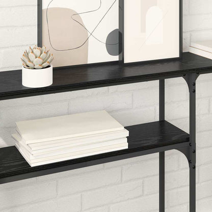 Konsolentisch Schwarz Eichen-Optik 146 x 22.5 x 75 cm