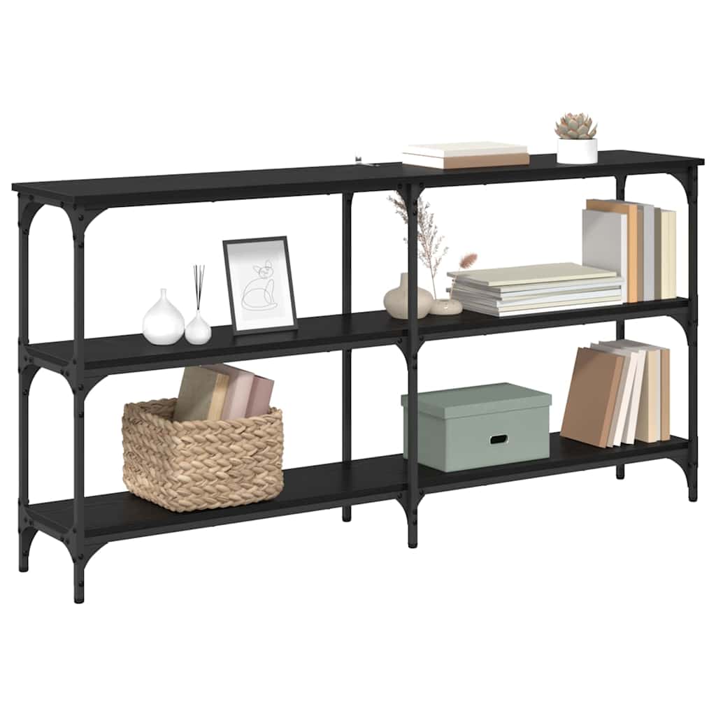 Konsolentisch Schwarz Eichen-Optik 150 x 29 x 75 cm