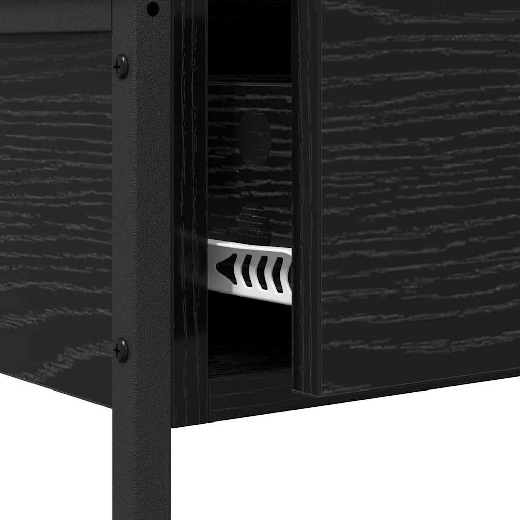 Konsolentisch Schwarz Eichen-Optik 75 x 34,5 x 75 cm