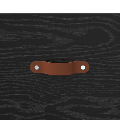 Wandmontiertes Nachttischchen Schwarz Eichen-Optik