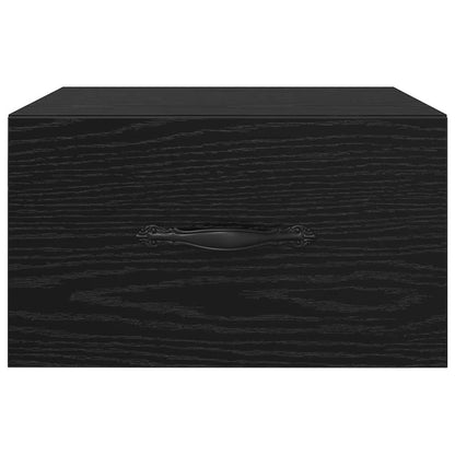 Nachttisch 2 pcs Schwarz Eichen-Optik 35 x 35 x 20 cm