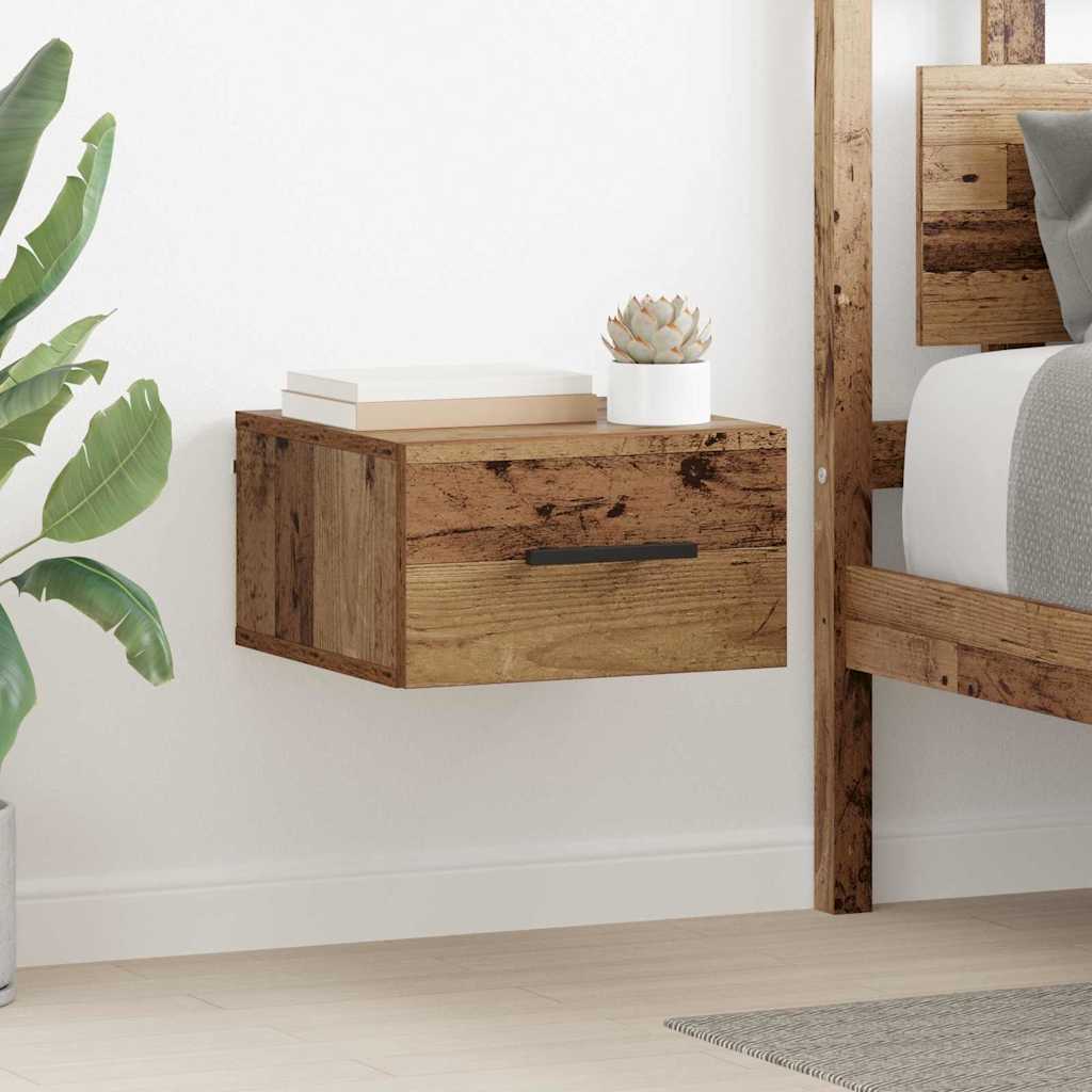 Nachttisch Wandmontiert Altholz 35 x 35 x 20 cm Holzwerkstoff