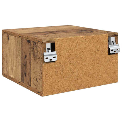Nachttisch Wandmontiert Altholz 35 x 35 x 20 cm Holzwerkstoff