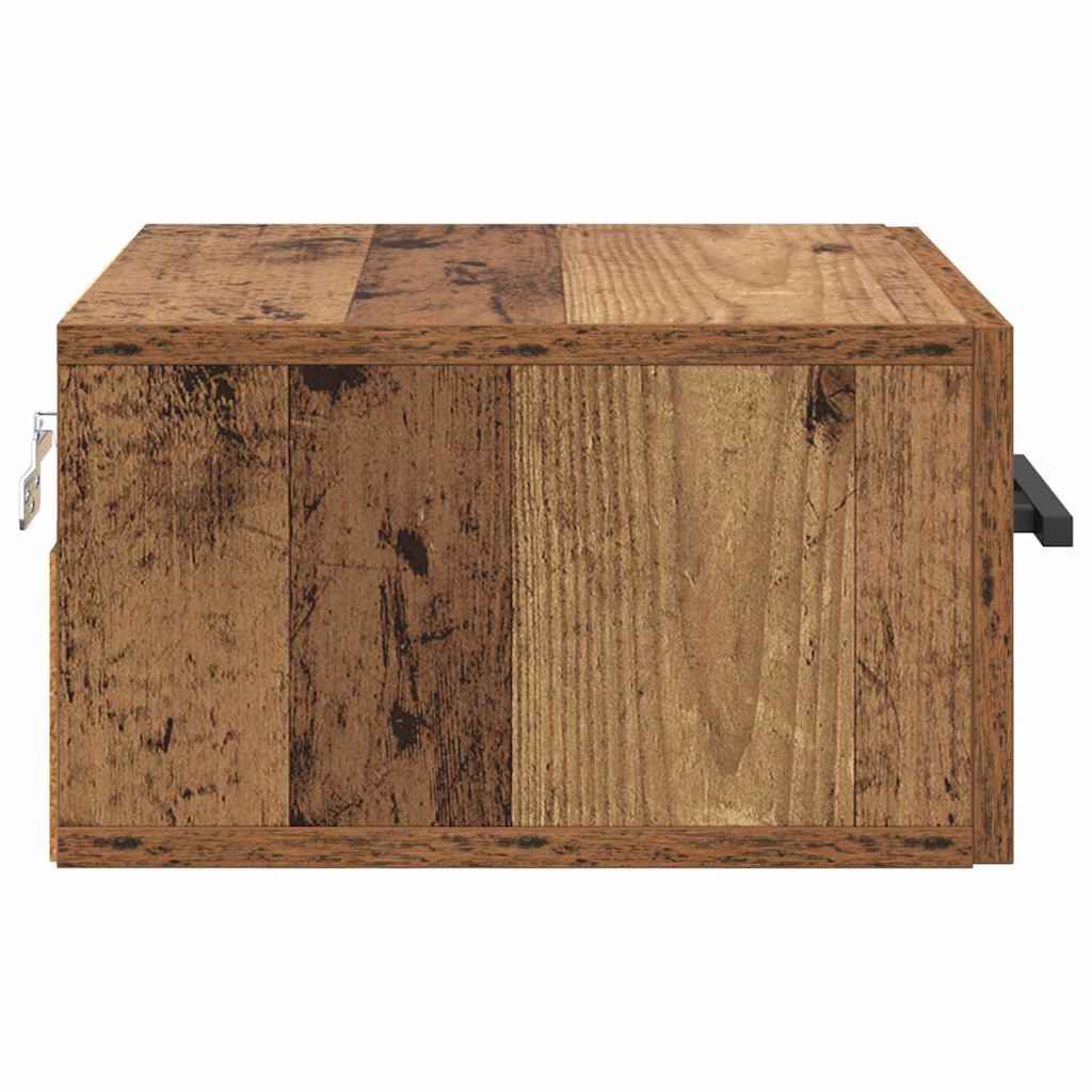 Nachttisch Wandmontiert Altholz 35 x 35 x 20 cm Holzwerkstoff