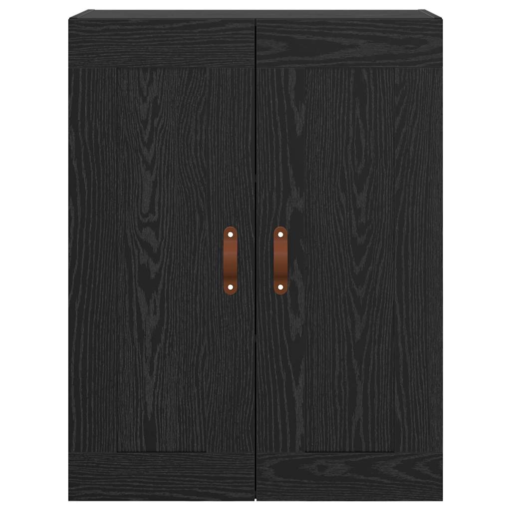 Wandschrank Schwarz Eichen-Optik 69,5 x 34 x 90 cm