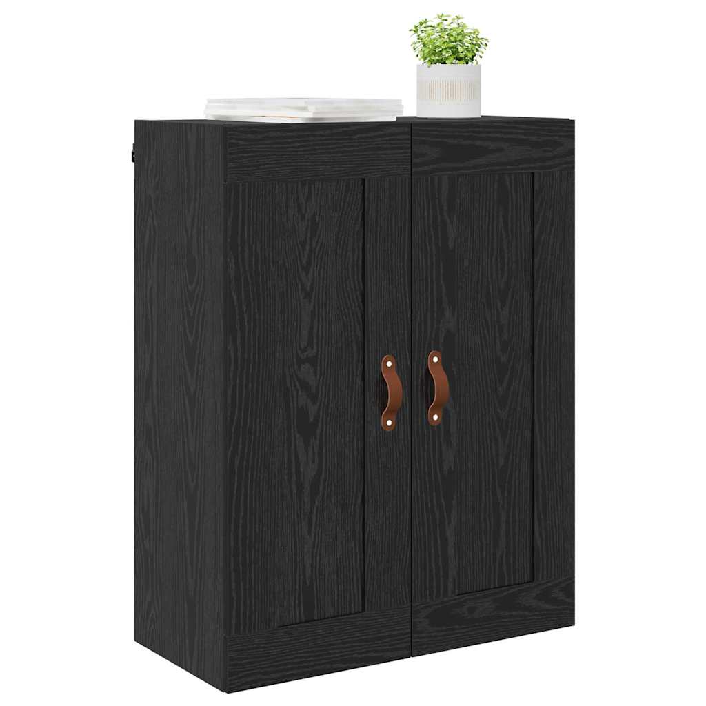 Wandschrank Schwarz Eichen-Optik 69,5 x 34 x 90 cm