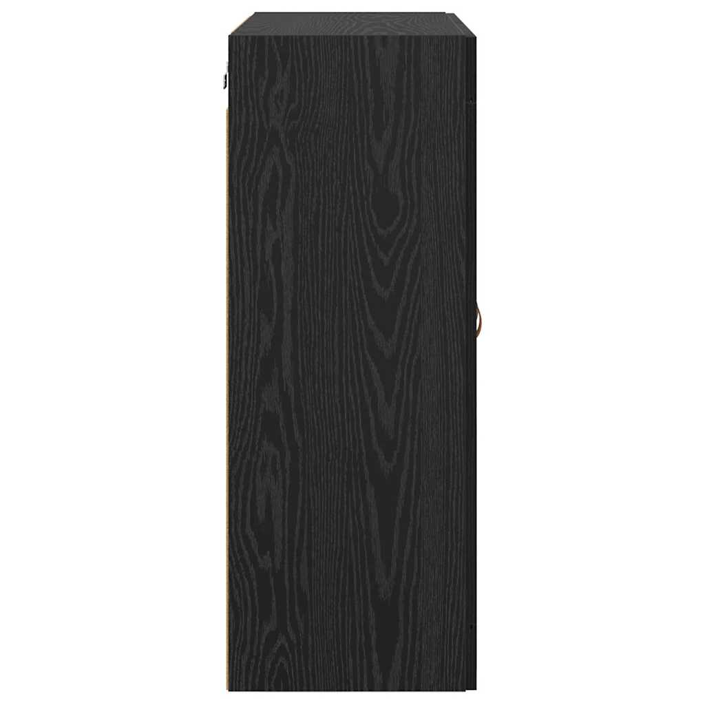 Wandschrank Schwarz Eichen-Optik 69,5 x 34 x 90 cm