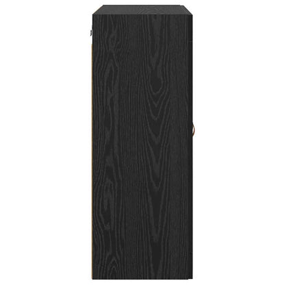 Wandschrank Schwarz Eichen-Optik 69,5 x 34 x 90 cm