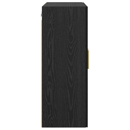 Wandschrank Schwarz Eichen-Optik 69,5 x 34 x 90 cm
