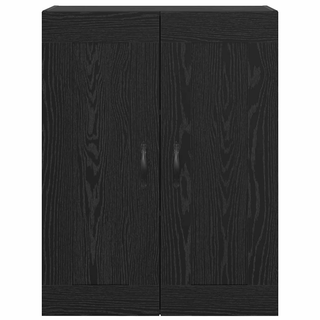 Wandschrank Schwarz Eichen-Optik 69,5 x 34 x 90 cm