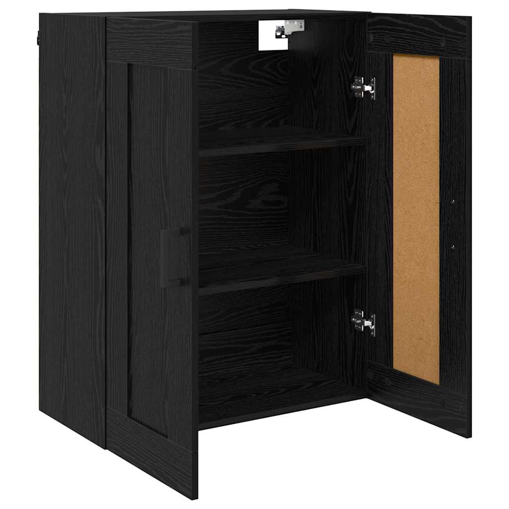 Wandschrank Schwarz Eichen-Optik 69,5 x 34 x 90 cm