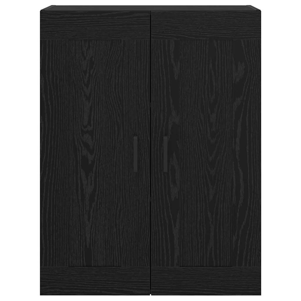 Wandschrank Schwarz Eichen-Optik 69,5 x 34 x 90 cm