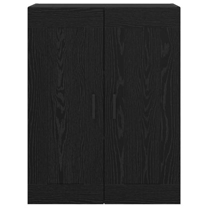 Wandschrank Schwarz Eichen-Optik 69,5 x 34 x 90 cm