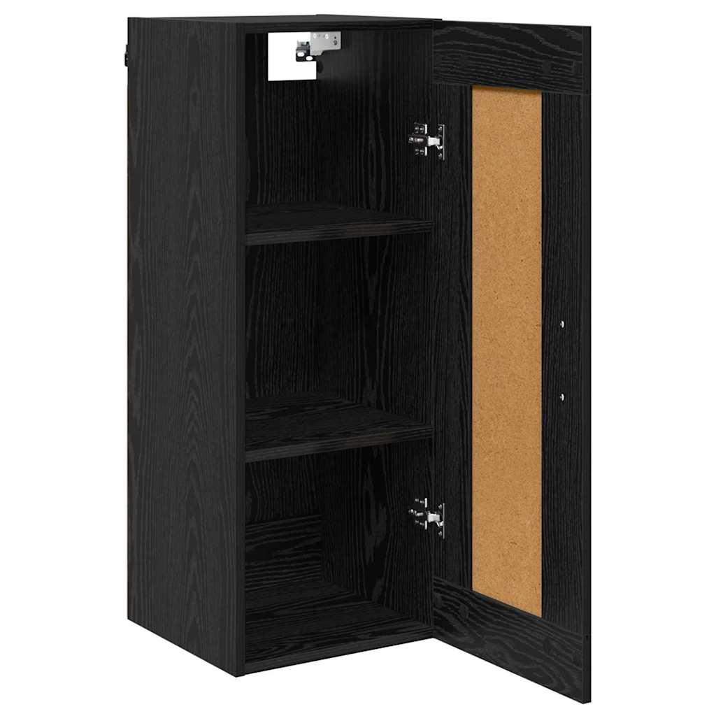 Wandschrank Schwarz Eichen-Optik 34,5 x 34 x 90 cm