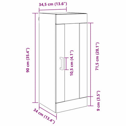 Wandschrank Artisan-Eiche 34,5 x 34 x 90 cm Holzwerkstoff