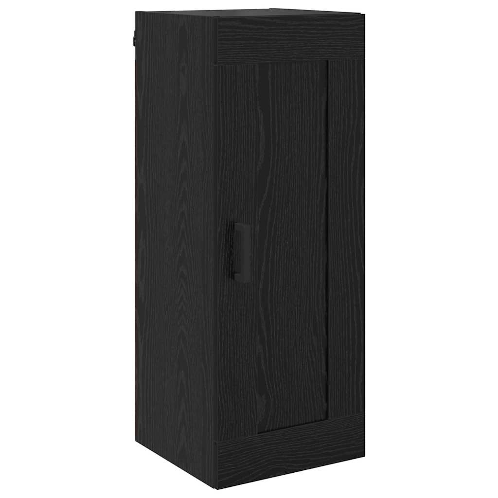 Wandschrank Schwarz Eichen-Optik 34,5 x 34 x 90 cm