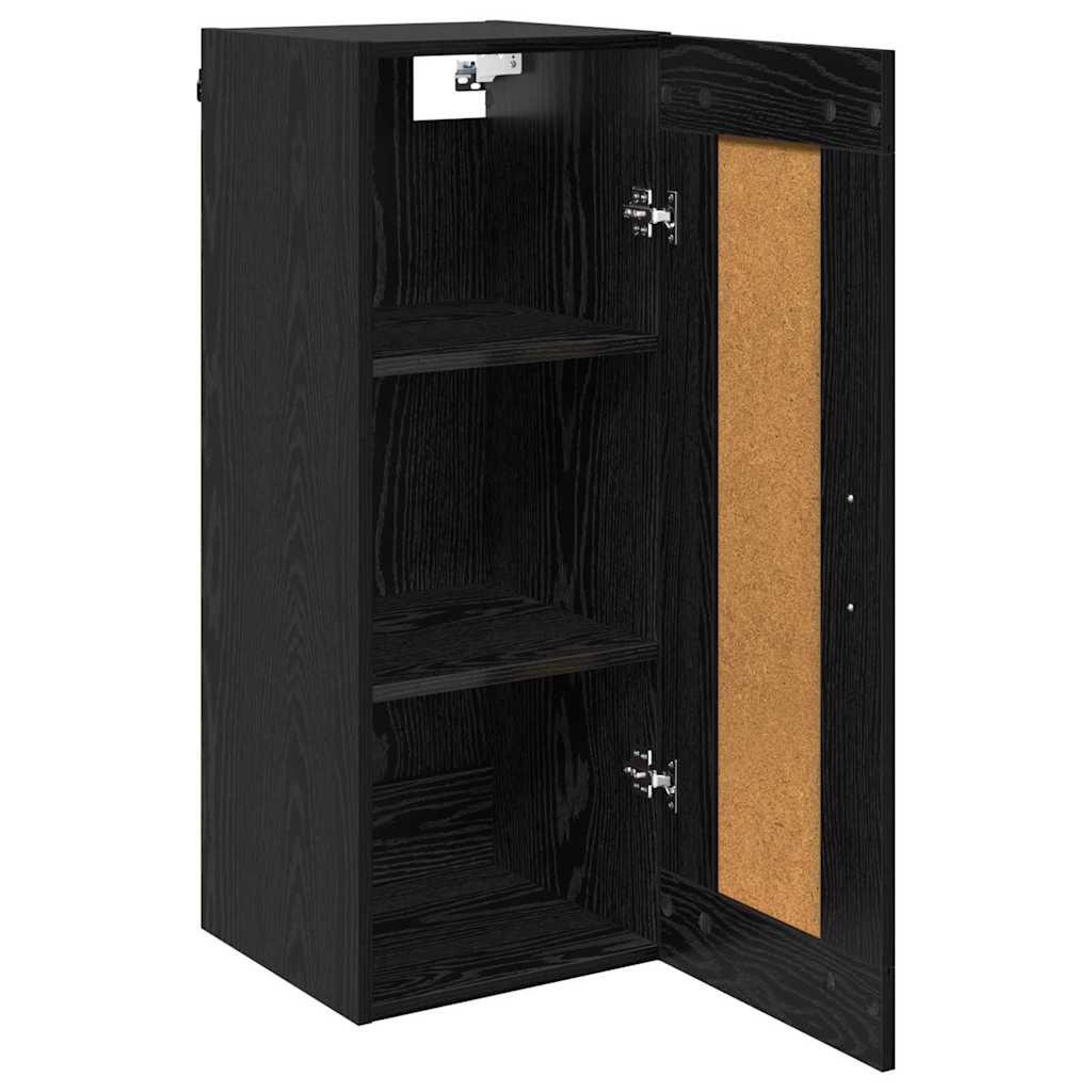 Wandschrank Schwarz Eichen-Optik 34,5 x 34 x 90 cm
