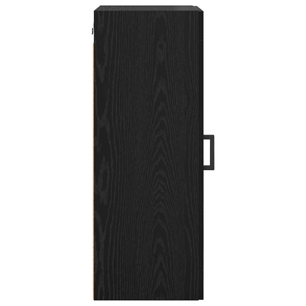 Wandschrank Schwarz Eichen-Optik 34,5 x 34 x 90 cm