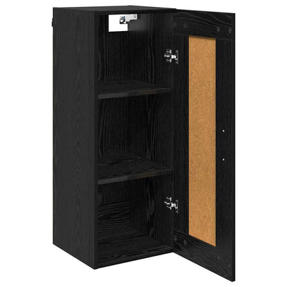 Wandschrank Schwarz Eichen-Optik 34,5 x 34 x 90 cm