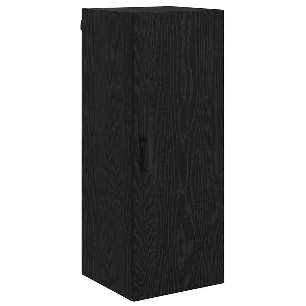 Wandschrank Schwarz Eichen-Optik 34,5 x 34 x 90 cm