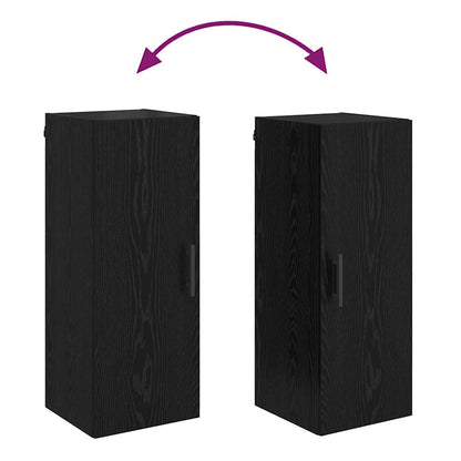 Wandschrank Schwarz Eichen-Optik 34,5 x 34 x 90 cm