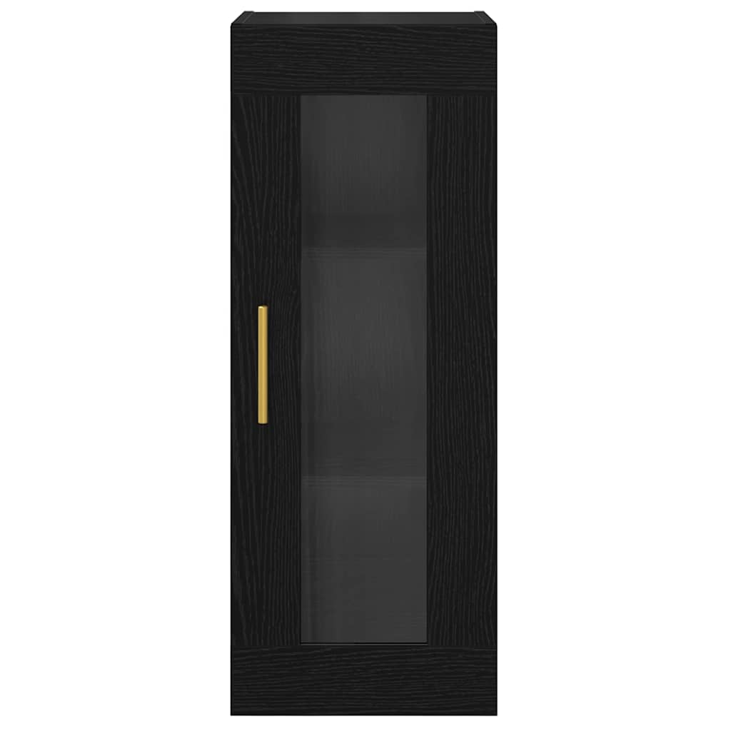 Wandschrank Schwarz Eichen-Optik 34,5 x 34 x 90 cm