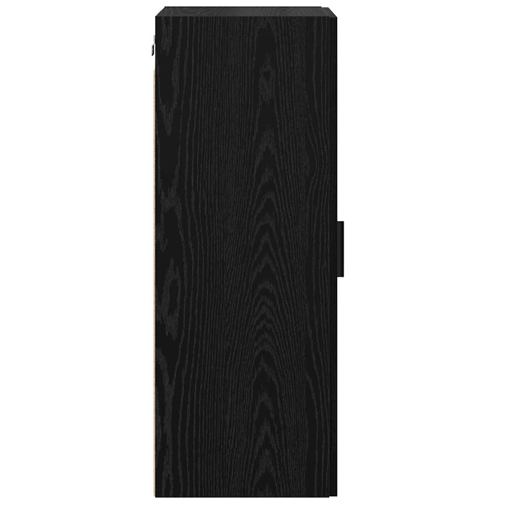 Wandschrank Schwarz Eichen-Optik 34,5 x 34 x 90 cm