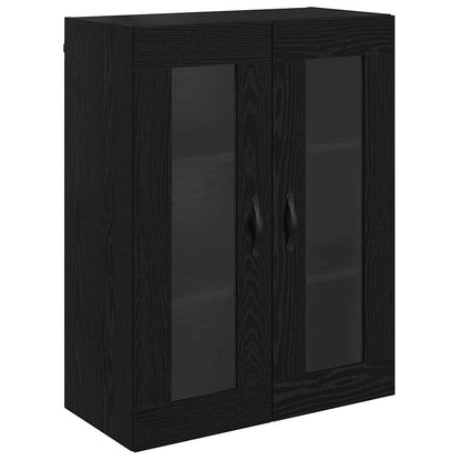 Wandschrank Schwarz Eichen-Optik 69,5 x 34 x 90 cm