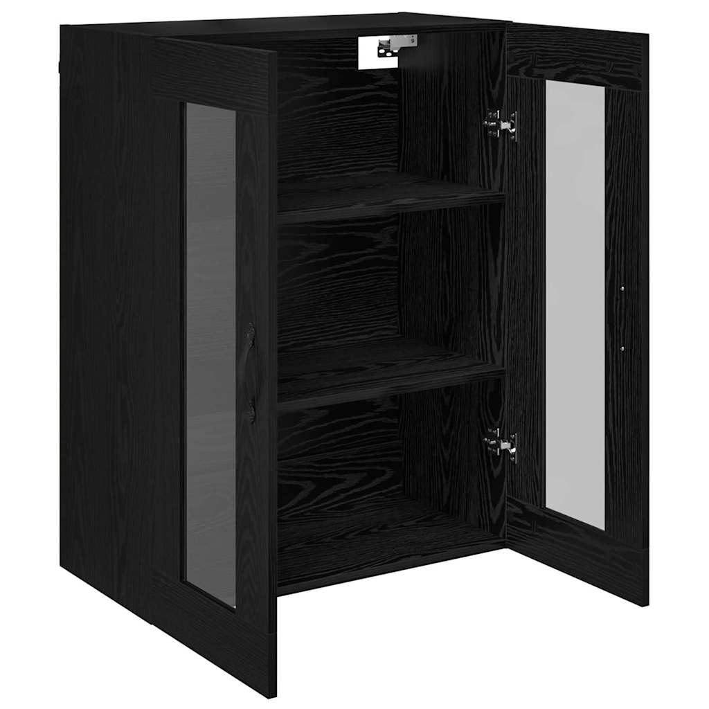 Wandschrank Schwarz Eichen-Optik 69,5 x 34 x 90 cm