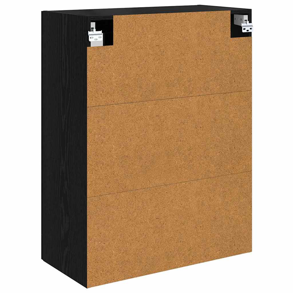 Wandschrank Schwarz Eichen-Optik 69,5 x 34 x 90 cm
