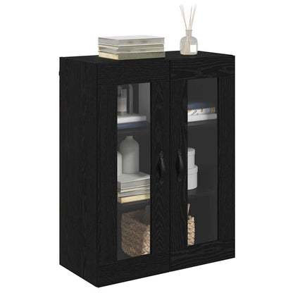 Wandschrank Schwarz Eichen-Optik 69,5 x 34 x 90 cm