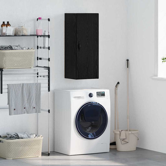 Wandschrank Schwarz Eichen-Optik 34,5 x 34 x 90 cm