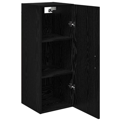 Wandschrank Schwarz Eichen-Optik 34,5 x 34 x 90 cm
