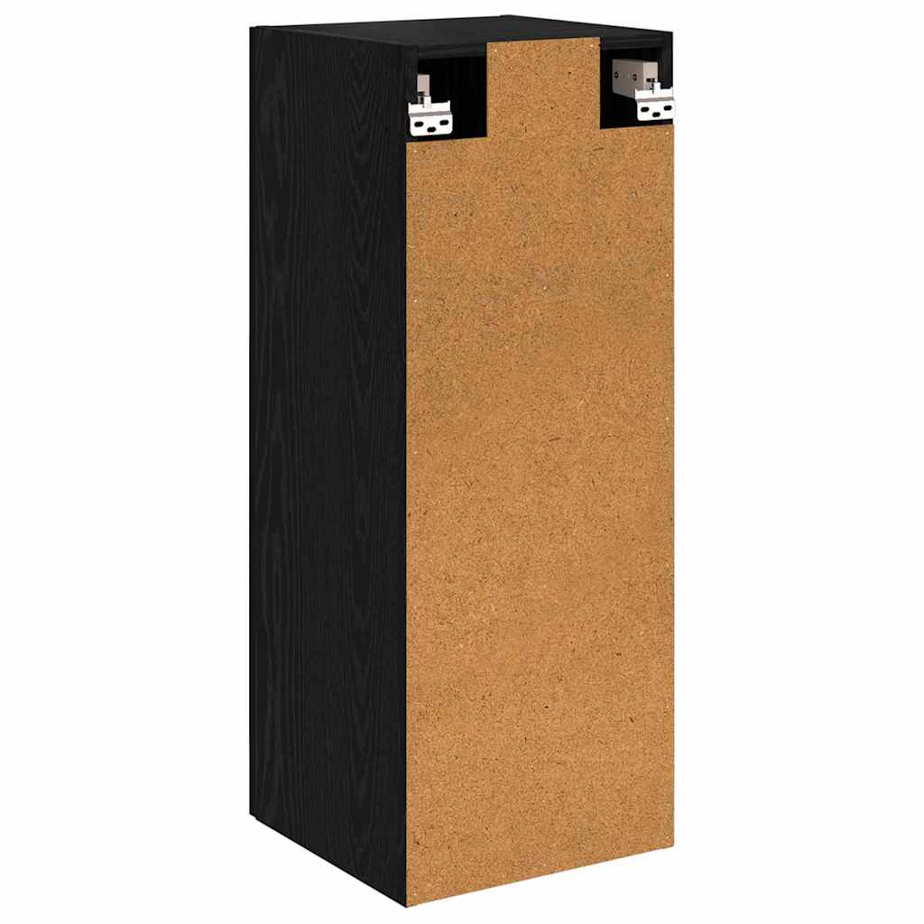 Wandschrank Schwarz Eichen-Optik 34,5 x 34 x 90 cm