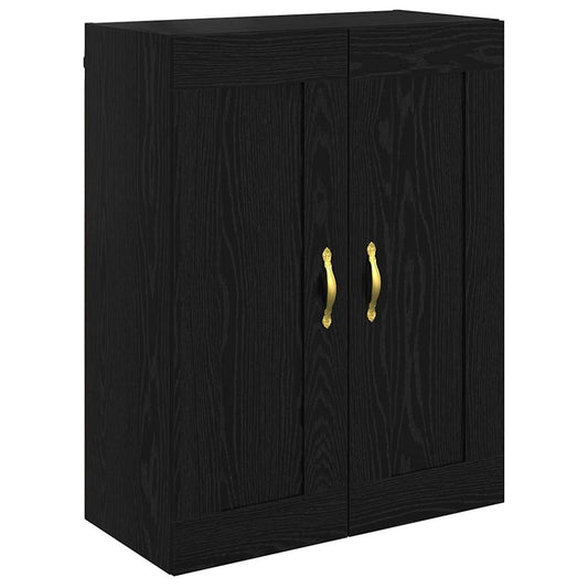 Wandschrank Schwarz Eichen-Optik 69,5 x 34 x 90 cm