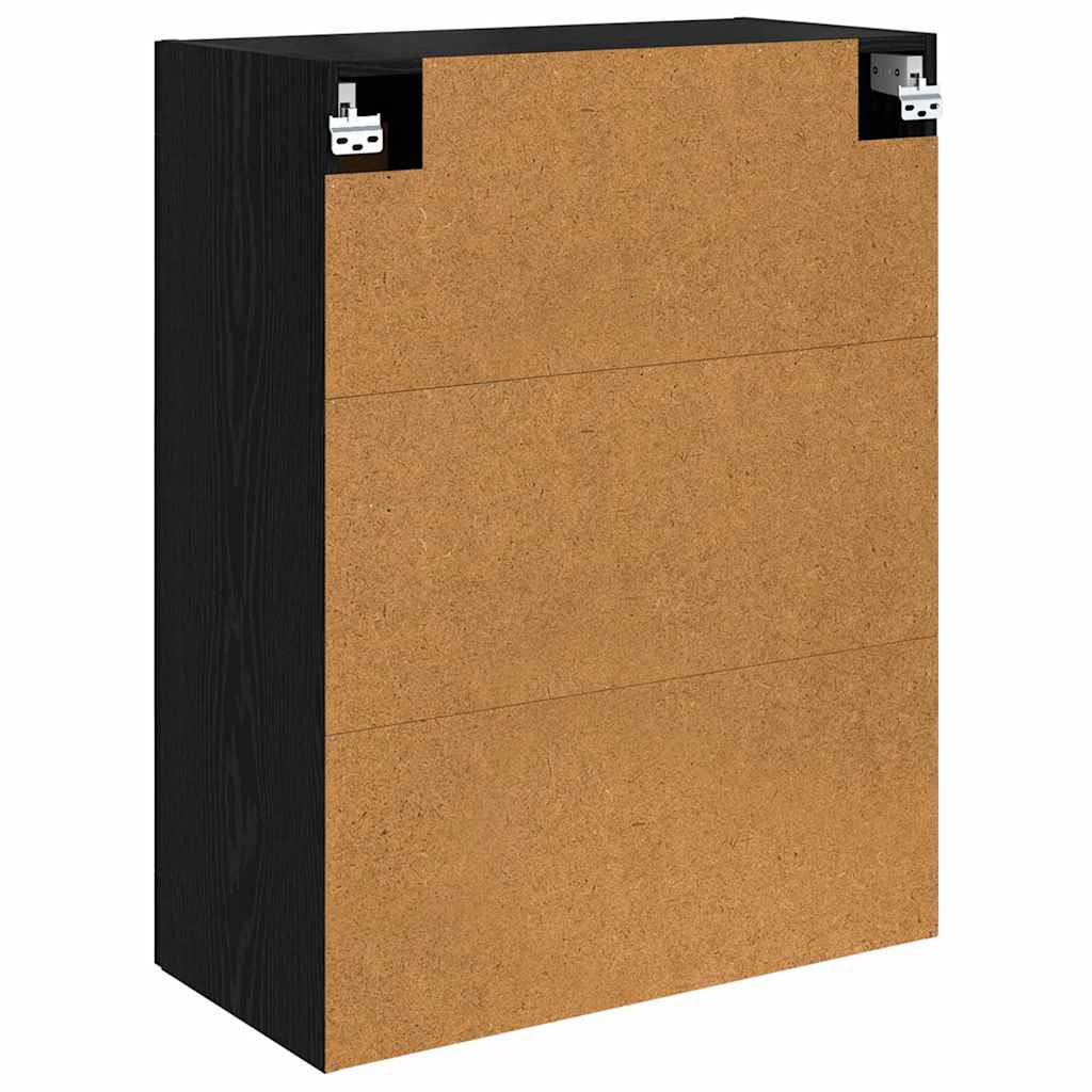 Wandschrank Schwarz Eichen-Optik 69,5 x 34 x 90 cm