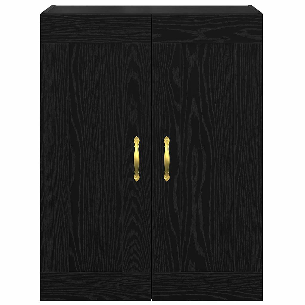 Wandschrank Schwarz Eichen-Optik 69,5 x 34 x 90 cm