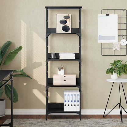 Bücherregal Schwarz Eichen-Optik 50 x 33 x 153 cm Holzwerkstoff