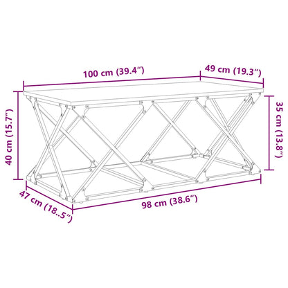 Couchtisch Artisan-Eiche 100 x 49 x 40 cm Holzwerkstoff