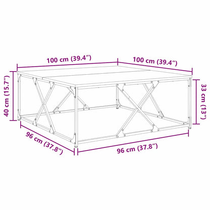 Couchtisch Schwarz Eichen-Optik 100 x 100 x 40 cm Holzwerkstoff