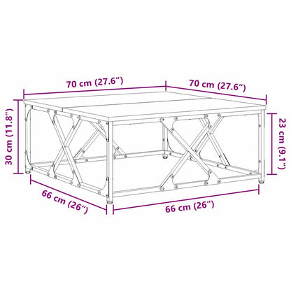 Couchtisch Schwarz Eichen-Optik 70 x 70 x 30 cm Holzwerkstoff