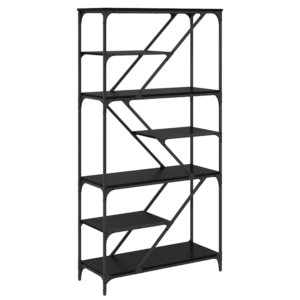 Bücherregal Schwarz Eichen-Optik 91 x 36 x 176 cm Holzwerkstoff