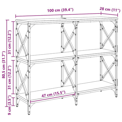Konsolentisch Altholz 100 x 28 x 80,5 cm Holzwerkstoff