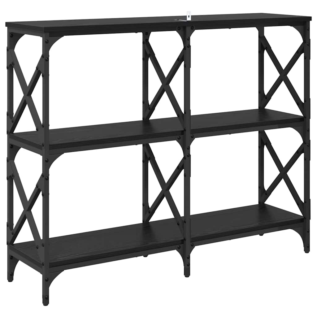 Konsolentisch Schwarz Eichen-Optik 100 x 28 x 80,5 cm