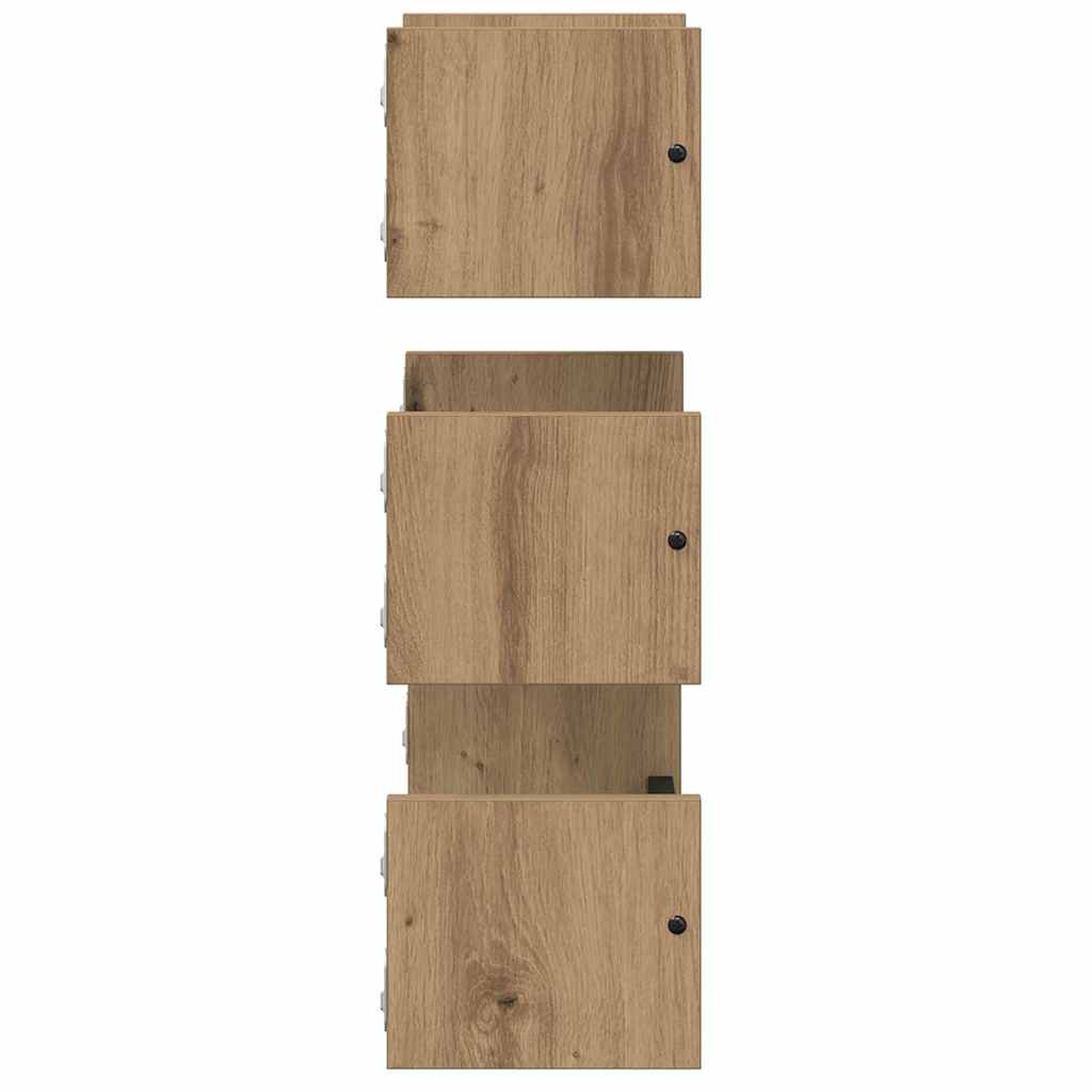 Wandregal-Set 3 pcs Artisan-Eiche 40x16x14cm Holzwerkstoff