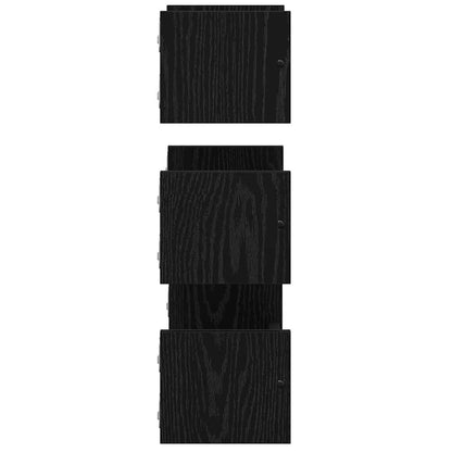 Wandregal-Set mit Regal 3 pcs Schwarz Eichen-Optik 40x16x14cm