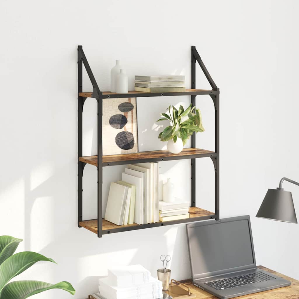 Wandregal mit Regal Altholz 60 x 21 x 78,5 cm Holzwerkstoff